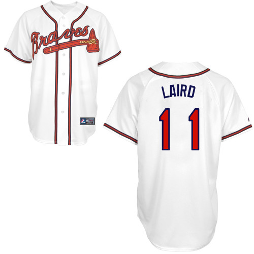 Gerald Laird #11 Youth Baseball Jersey-Atlanta Braves Authentic Home White Cool Base MLB Jersey